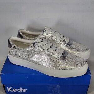 Keds Jump Kick Toe Silver Metallic Sneakers